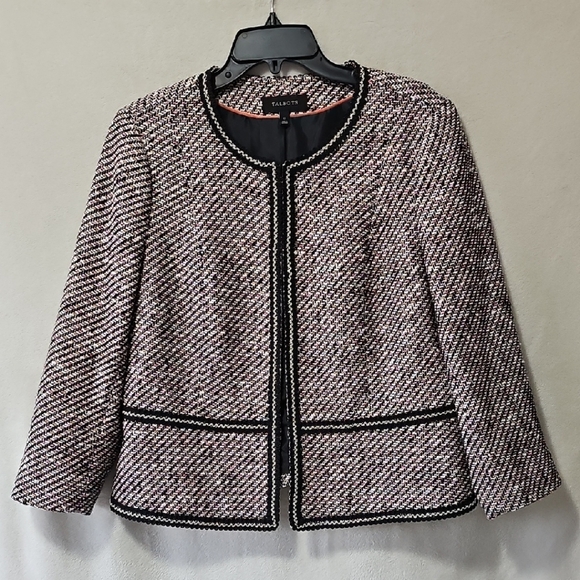 Talbots Jackets & Blazers - Talbots Black and White Tweed 3/4 Sleeve Blazer Sz. 12